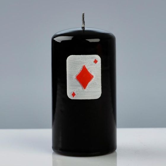 Свеча - цилиндр &quot;Покер&quot;, 6×11,5 см, чёрный