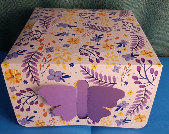 !Коробка для подарков 2 штуки &quot;Бабочки&quot; 22x22x12 см. Цвет сиреневый