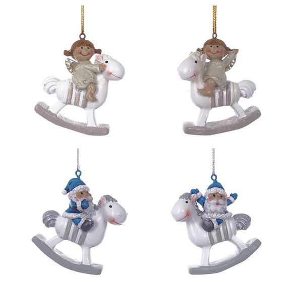 Фигурка декоративная подвесная &quot;Ангел/Дед Мороз&quot;, L5,5 W2 H6 см, 4в.