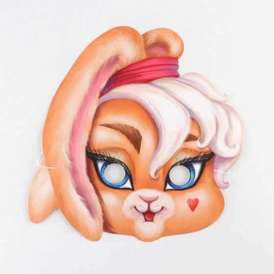 !09 Набор из 3-х масок на резинке:«Кролик с сердечком», 25,3 х 25,3 см., + «Кролик в блестках», 21,1 х 26 см. + «Кролик с морковкой» 30x30 см., 250 гр/кв.м