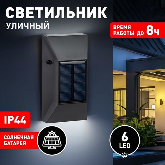 Светильник садовый Эра на солнечной батарее LED, настенный