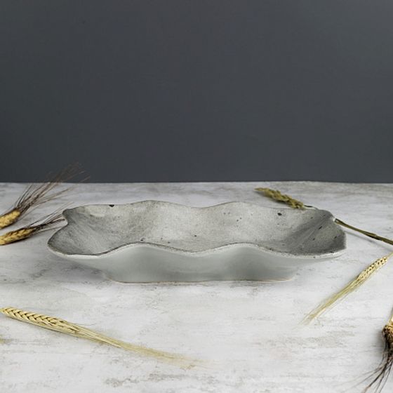 Блюдо овальное STONE серый 26см