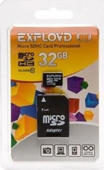 Карта памяти microSDHC 32GB Exployd EX032GCSDHC10-AD + адаптер