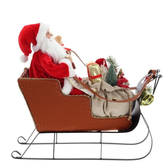 Дед Мороз на санях, L51 W22 H48 см