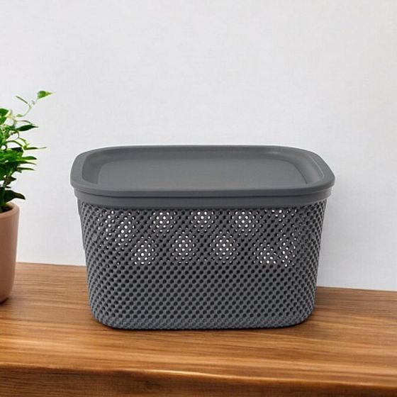Корзинка NICKEL тёмно-серая 6л 21.7×26.7×15.2см