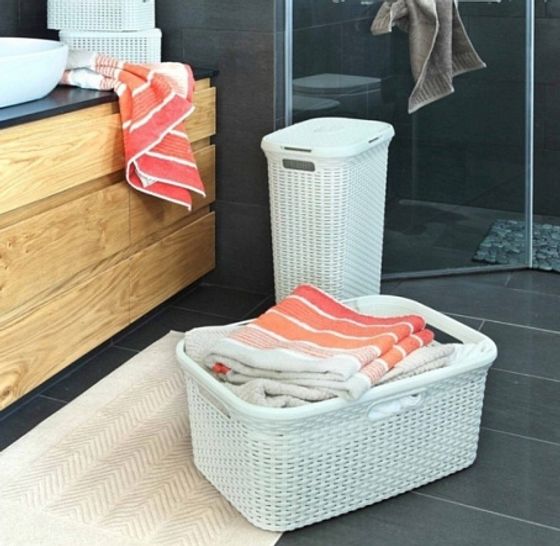 Корзина для белья RATTAN STYLE 40л кремовая