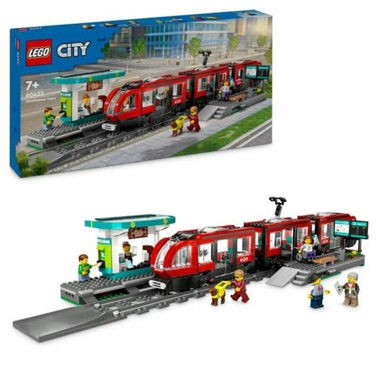 Lego 60423 Городской трамвай и станция, разноцветный конструктор