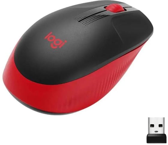 Мышь Logitech M190 красный/черный оптическая беспров. (1000dpi) (910-005926)