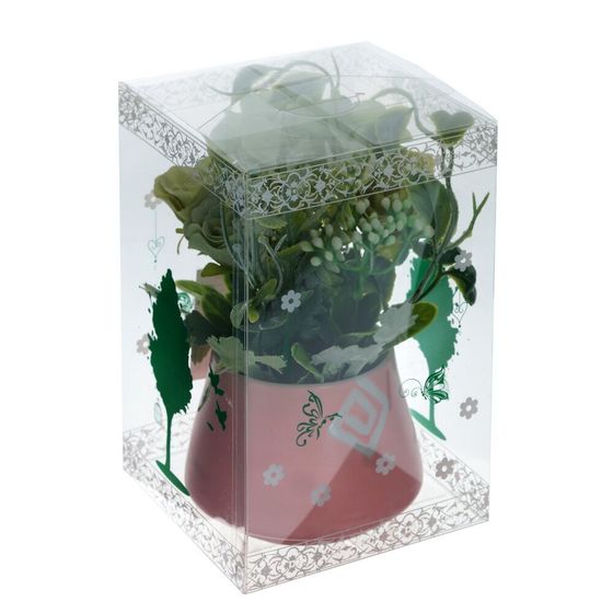 Цветочная композиция, L19 W15,5 H20,5 см, 1 штука, дизайн микс