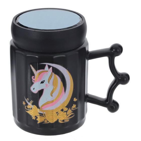 Кружка с крышкой, 350 мл, L12 W8 H12 см, дизайн микс