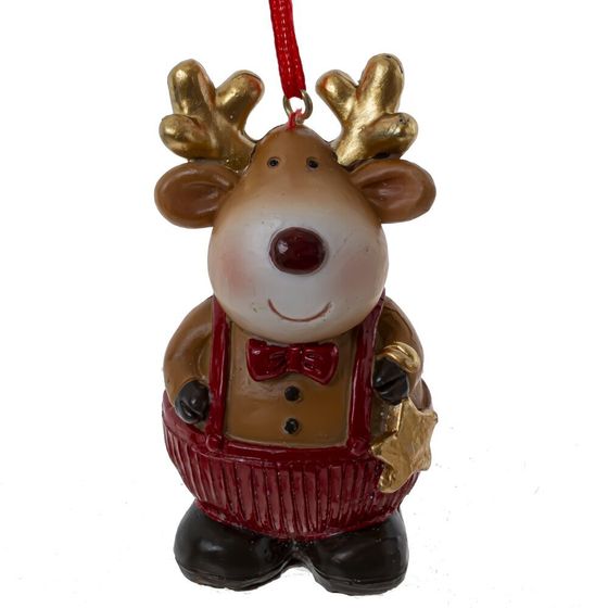 Фигурка декоративная подвесная &quot;Олень&quot;, L5 W3,5 H7,5 см, 4в.