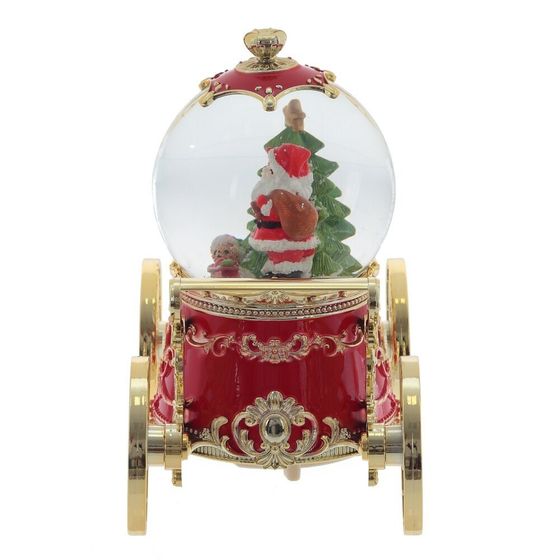 Фигурка декор &quot;Дед Мороз&quot; в стекл шаре (муз, подсвет, вьюга, 3xAAA н/п), D10 см, L22 W11 H19 см