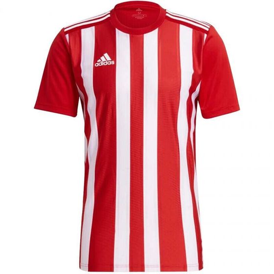 Мужская футболка спортивная белая красная в полоску adidas Striped 21 Jersey M GN7624