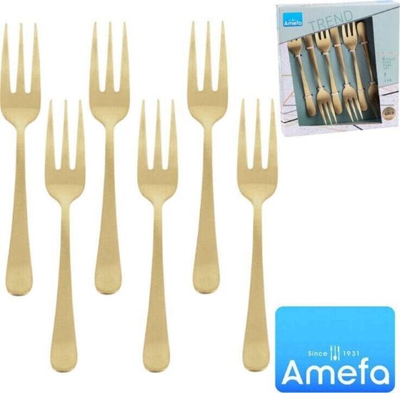 Amefa Austin 1410 - 6 Cake Forks in trend box - champagne