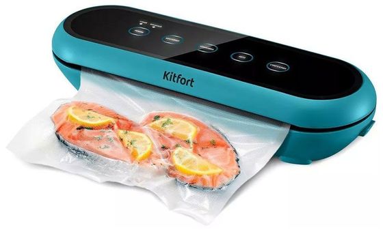 Вакуумный упаковщик Kitfort КТ-1539 110Вт черный/бирюзовый