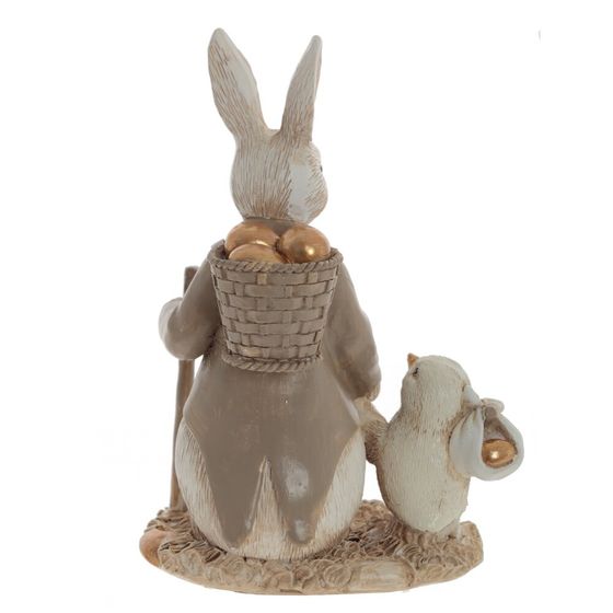 Фигурка декоративная "Заяц с цыпленком", L11 W7 H15 см