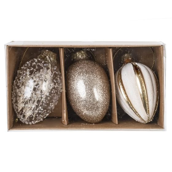 Набор из 3-х изделий декоративных подвесных &quot;Яйцо пасхальное&quot; (4,5*8), L13 W7,5 H5 см