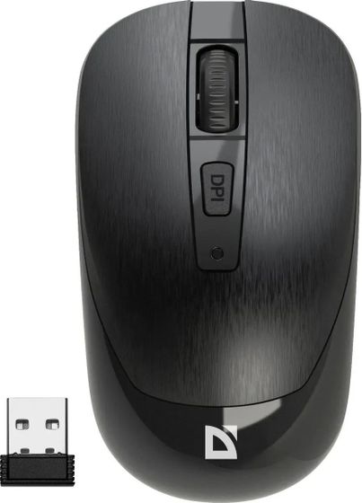 Мышь Defender Wave MM-995 черный оптическая беспров. (1600dpi) (52995)
