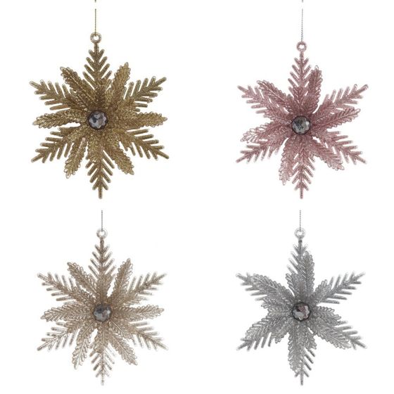 Изделие декоративное подвесное &quot;Снежинка&quot;, L12 W4 H12 см, 4в.