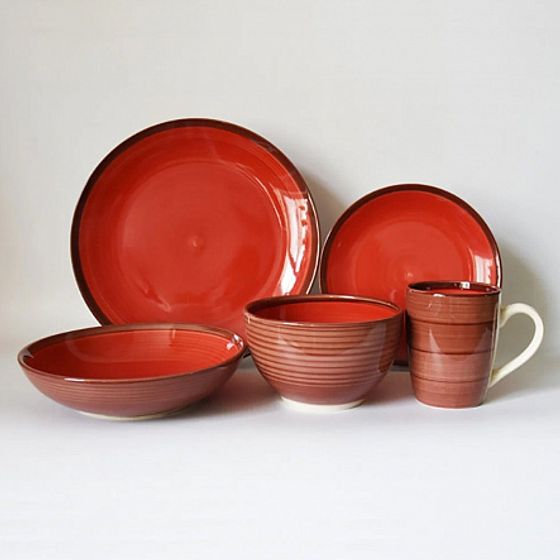 Тарелка обеденная WOOD RED 27см