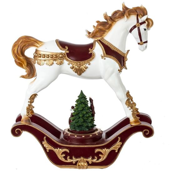 Фигурка декоративная &quot;Лошадка-качалка&quot;, (подсвет, муз,  3хАА, н/п), L32 W11 H37 см