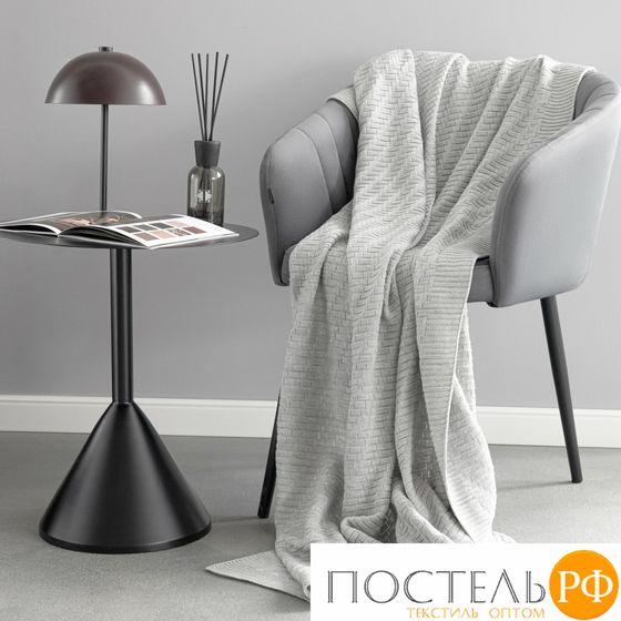 TOGAS Плед ГРЕЙСТОН серый 140х200, 1пр; акрил/модал, эвк.волокно; 350 г/м2