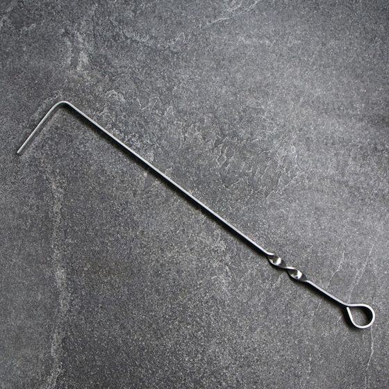 Кочерга из нержавеющей стали, ручка - кольцо, ширина - 12 мм, 47 см