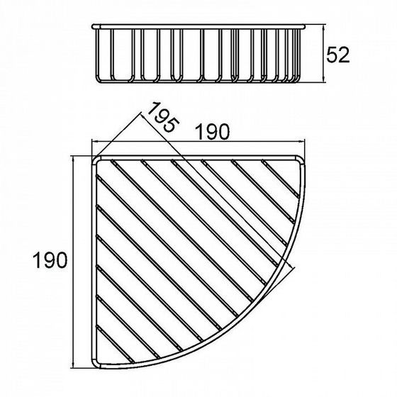 !09 Полка угловая 105WC00M44 19X19X5 СМ.