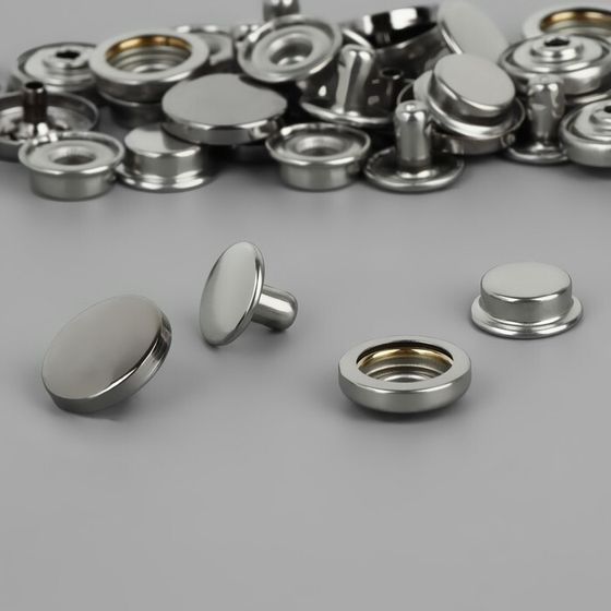 Кнопки установочные, Дельта, d = 15 мм, 10 шт, цвет чёрный никель