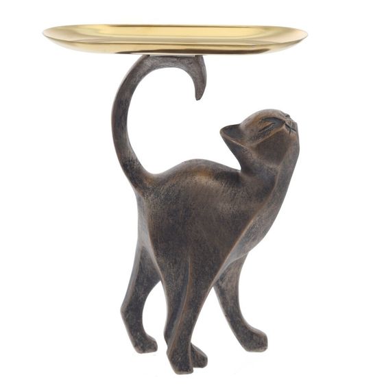 Фигурка декоративная &quot;Кошка&quot; с подносом, L17,5 W8,5 H22,5 см