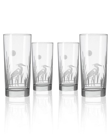 Heron Cooler Highball Glass 15oz - Set of 4 Glasses