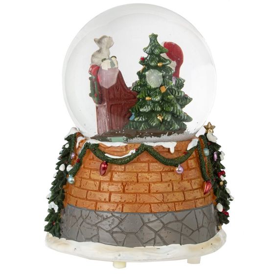 Фигурка декоративная &quot;Дед Мороз&quot; в стекл шаре (муз, вьюга, ААх3,н/п), D 9.5 см, L12 W12 H16 см