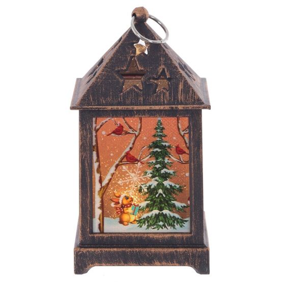 Изделие декоративное &quot;Фонарь&quot; (подсвет, LR44 х3шт) L6,5 W6,5 H12 см, 2в.