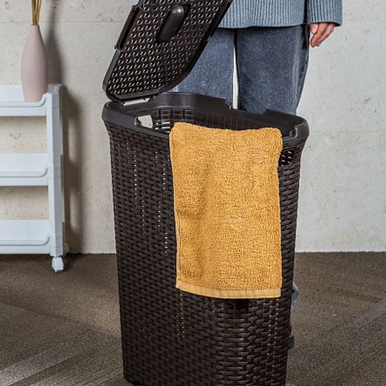 Корзина для белья RATTAN STYLE 40л темно-коричневая