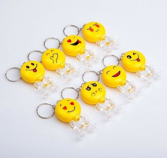 !09 НАБОР 10 ШТУК - Фонарь-брелок &quot;Смайлик&quot;, 1 LED, 3 х 5.5 см, микс