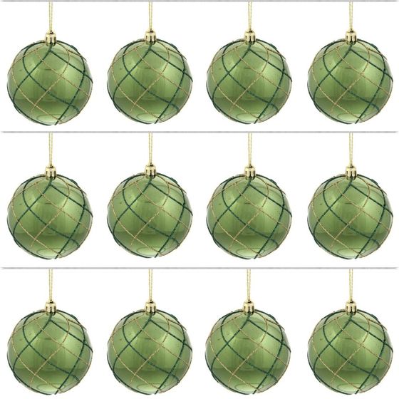 Набор из 12шт Украшение новогоднее Шар "Алмазная сетка", D 8 см, L35 W27 H8,5 см