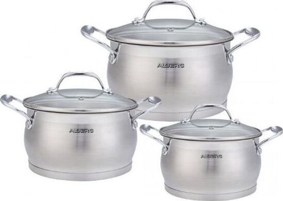 Набор посуды Alberg AL-2013 6пр серебристый