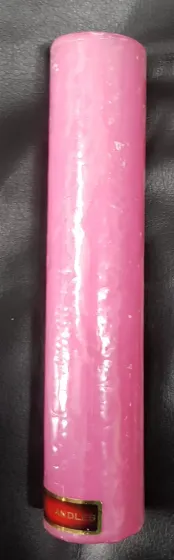 !09 Набор свечей 2 штуки - Свеча цветная парафиновая 4x4x19 cм. цвет розовый