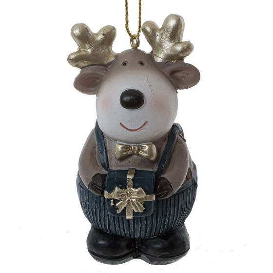 Фигурка декоративная подвесная &quot;Олень&quot;, L5 W3,5 H8,5 см, 4в.
