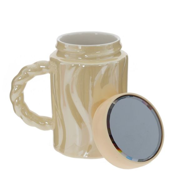 Кружка с крышкой, 380 мл, L13 W8 H13 см