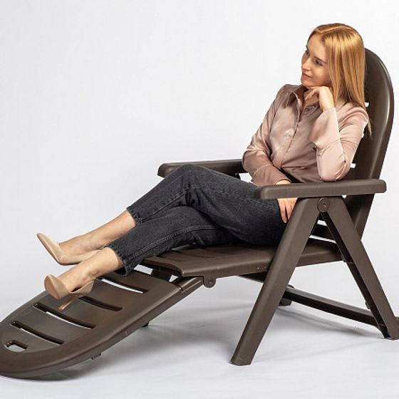 Шезлонг CAIMAN коричневый складной