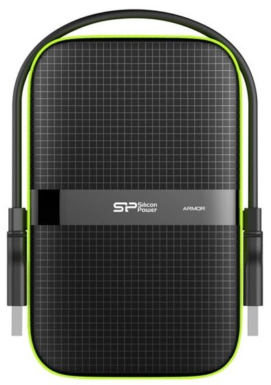 Внешний HDD 2Tb Silicon Power USB3.0 SP020TBPHDA60S3K A60 SP020TBPHDA60S3K Armor 2.5&quot; черный/зеленый
