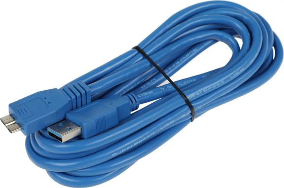 Кабель Ningbo micro USB 3.0 B (m) USB A(m) 3м синий блистер