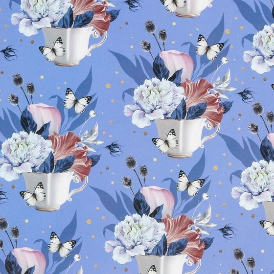 !09 Бумага глянцевая (набор 4 листа) "Цветочная" 50 × 70 см.