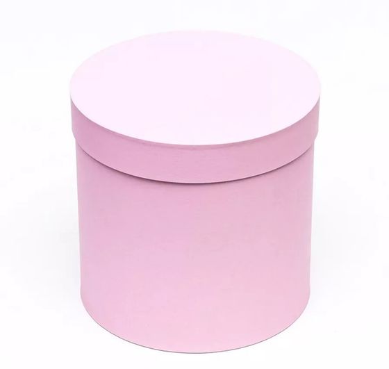 !09 Коробка шляпная с крышкой 20x20 см. цвет розовый