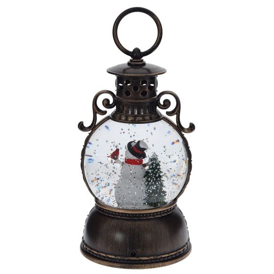 Изделие декоративное &quot;Фонарь&quot; (подсвет, муз, вьюга, 3хААА н/п +USB), D 10 см, L11 W11 H24 см