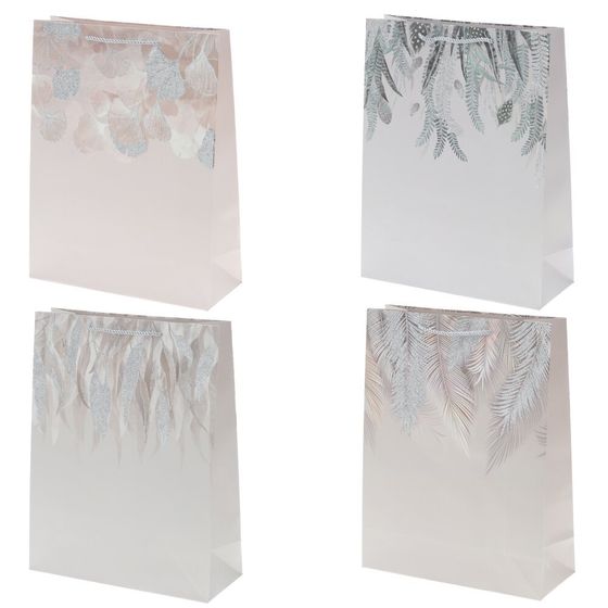 Пакет подарочный (бумага 210г/м2, (блок микс 12шт), L30 W12 H39 см, 4в.
