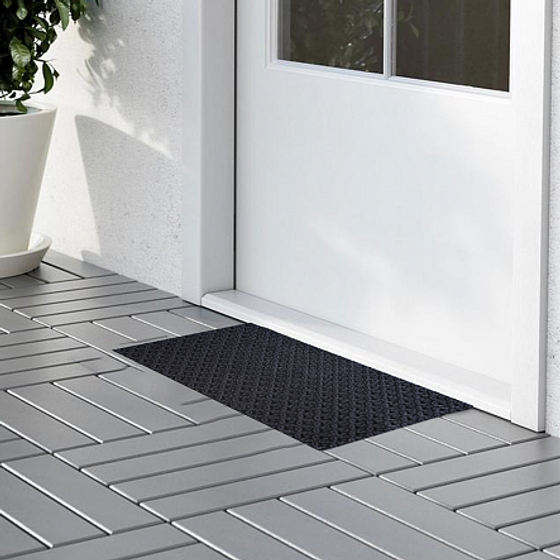 Коврик придверный ORNAMENT серебряный 74x44см