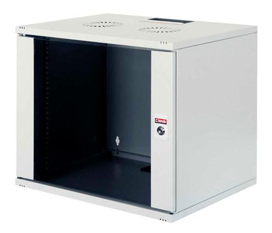 Шкаф коммутационный Lande NetBox Soho (LN-SH09U5440-LG-F0-1) настенный 9U 540x400мм пер.дв.стекл задн.дв.стал.лист несъемн.бок.пан. направл.под закл.