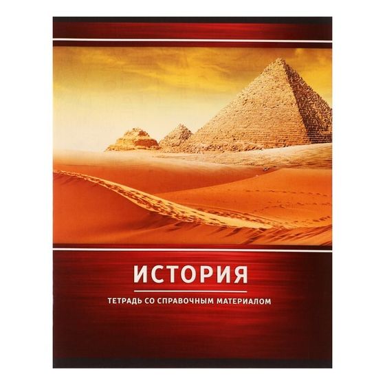 Тетрадь предметная Calligrata &quot;Металл&quot;, 48 листов в клетку История, со справочным материалом, обложка мелованный картон, блок №2, белизна 75% (серые листы)